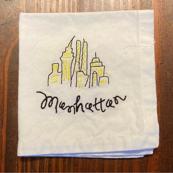 Pottery Barn Bar Lingo Embroidered Napkin Set if 8 - Picture 6 of 10